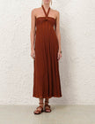 INDRA METALLIC HALTER DRESS