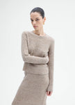 FITTED LONG SLEEVE KNIT IN WOOL CASHMERE