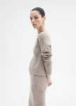 FITTED LONG SLEEVE KNIT IN WOOL CASHMERE