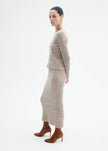 FITTED LONG SLEEVE KNIT IN WOOL CASHMERE
