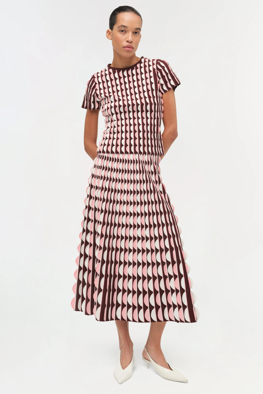 MICAH SCALLOPED MIDI SKIRT