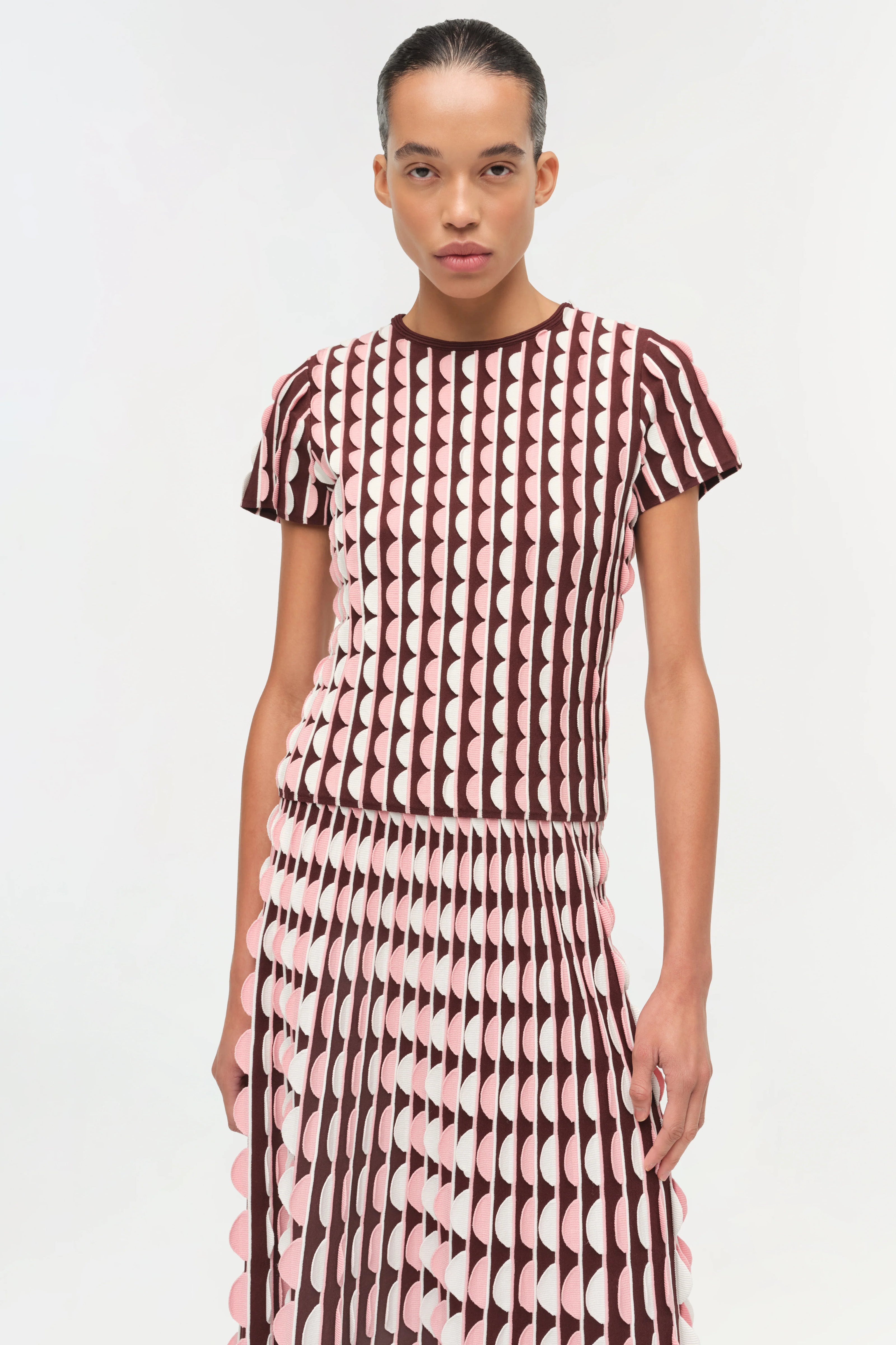 KENDRA SCALLOPED KNIT TOP