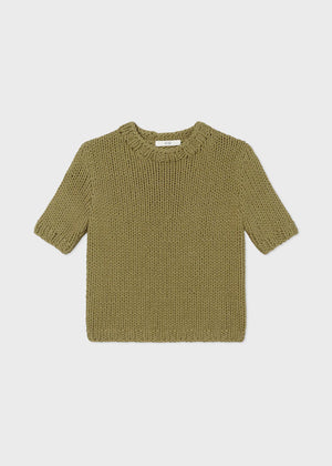 FITTED SWEATER IN COTTON KNIT