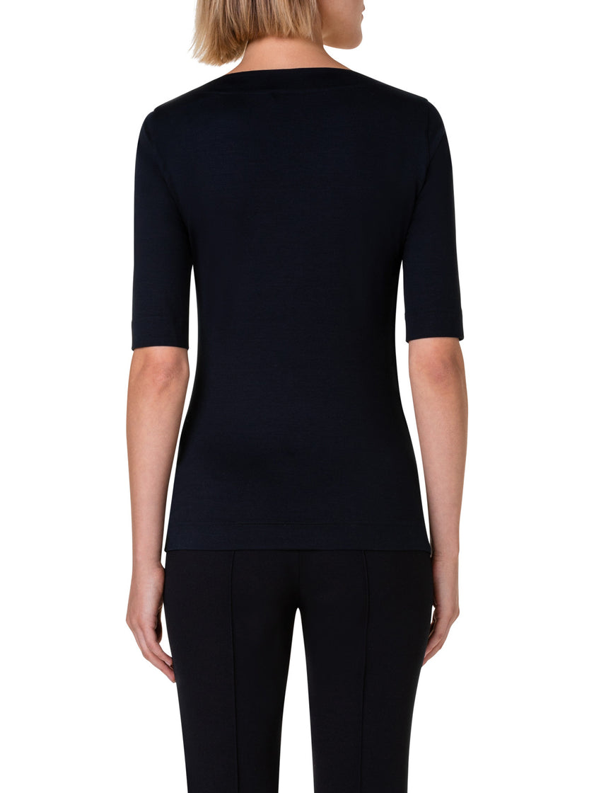 SQUARE NECK JERSEY TOP