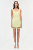 LINDLEY STUDDED LINEN MINI DRESS