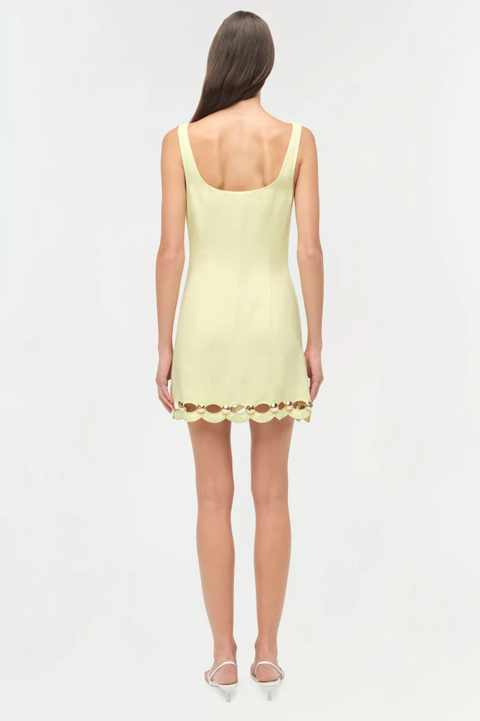 LINDLEY STUDDED LINEN MINI DRESS