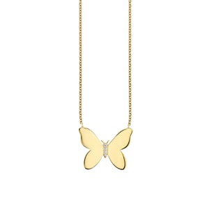 BUTTERFLY WITH PAVE CENTER NECKLACE
