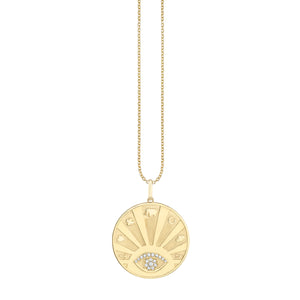 EVIL EYE LUCK COIN CHAIN NECKLACE