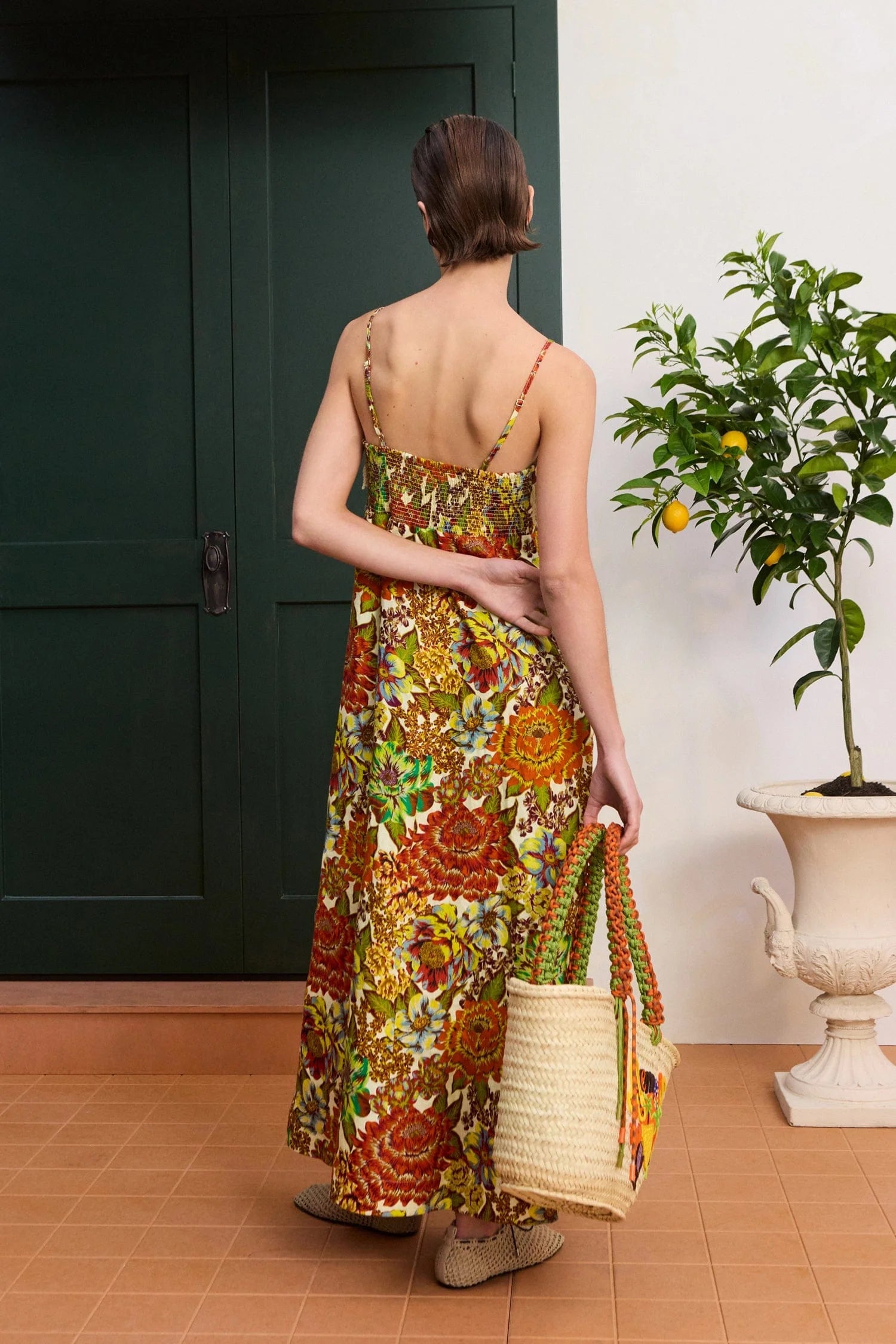 LANA SQUARE NECK DAY DRESS