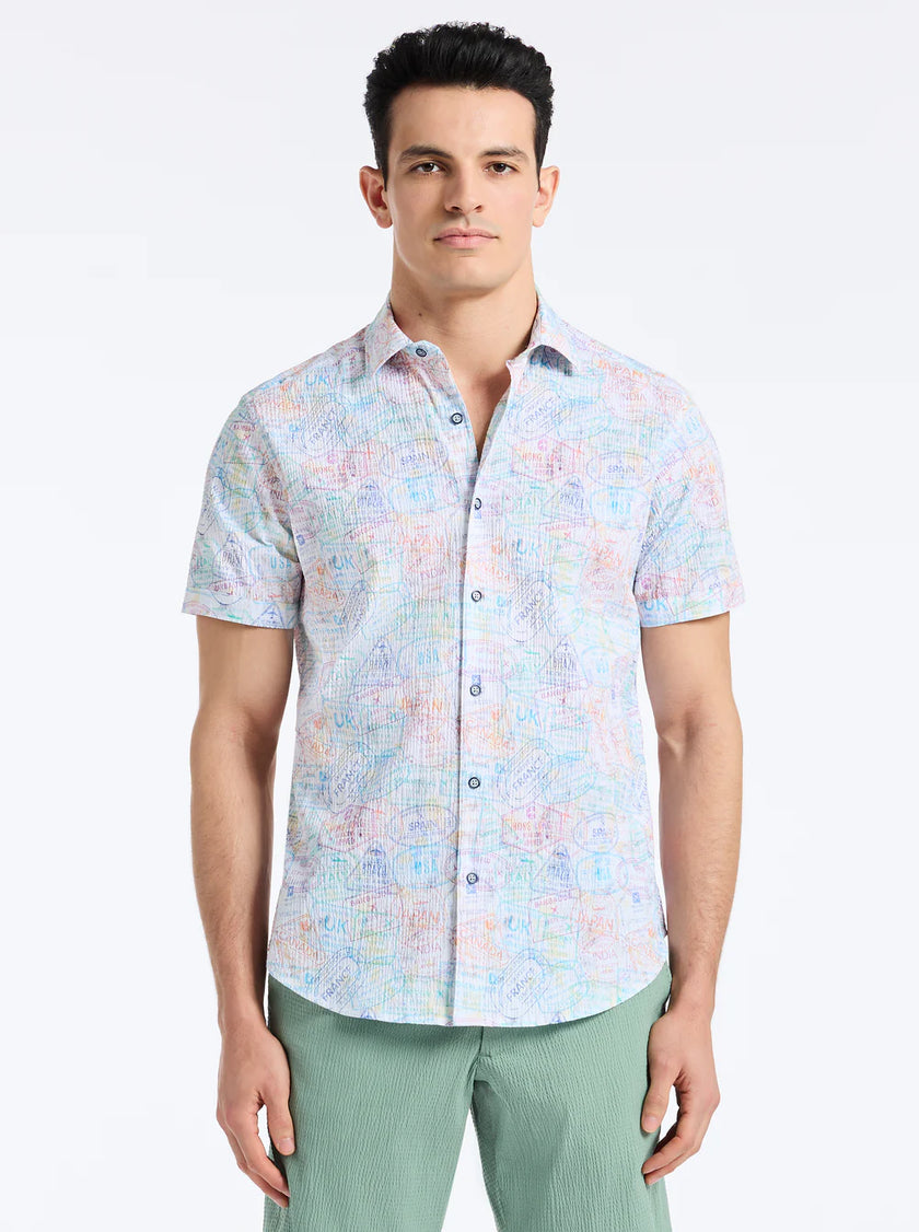 PASSPORT SHORT SLEEVE BUTTON DOWN SHIRT