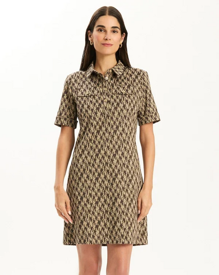 KAT KNIT DRESS IN HOUNDSTOOTH
