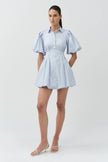 CLEO COTTON MINI DRESS IN PERIWINKLE SKY