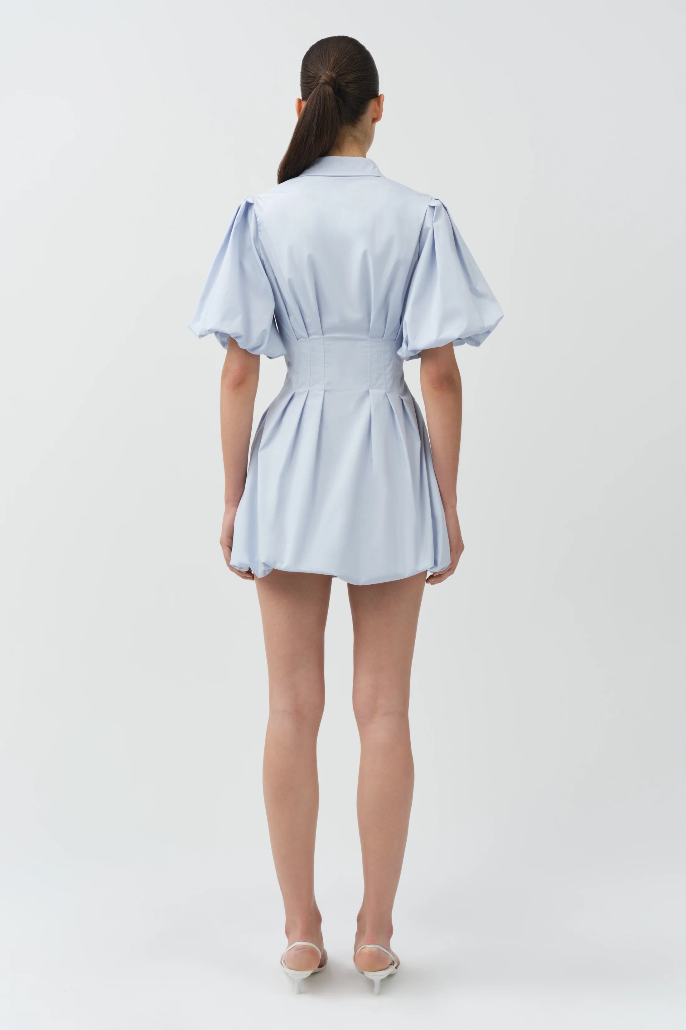 CLEO COTTON MINI DRESS IN PERIWINKLE SKY