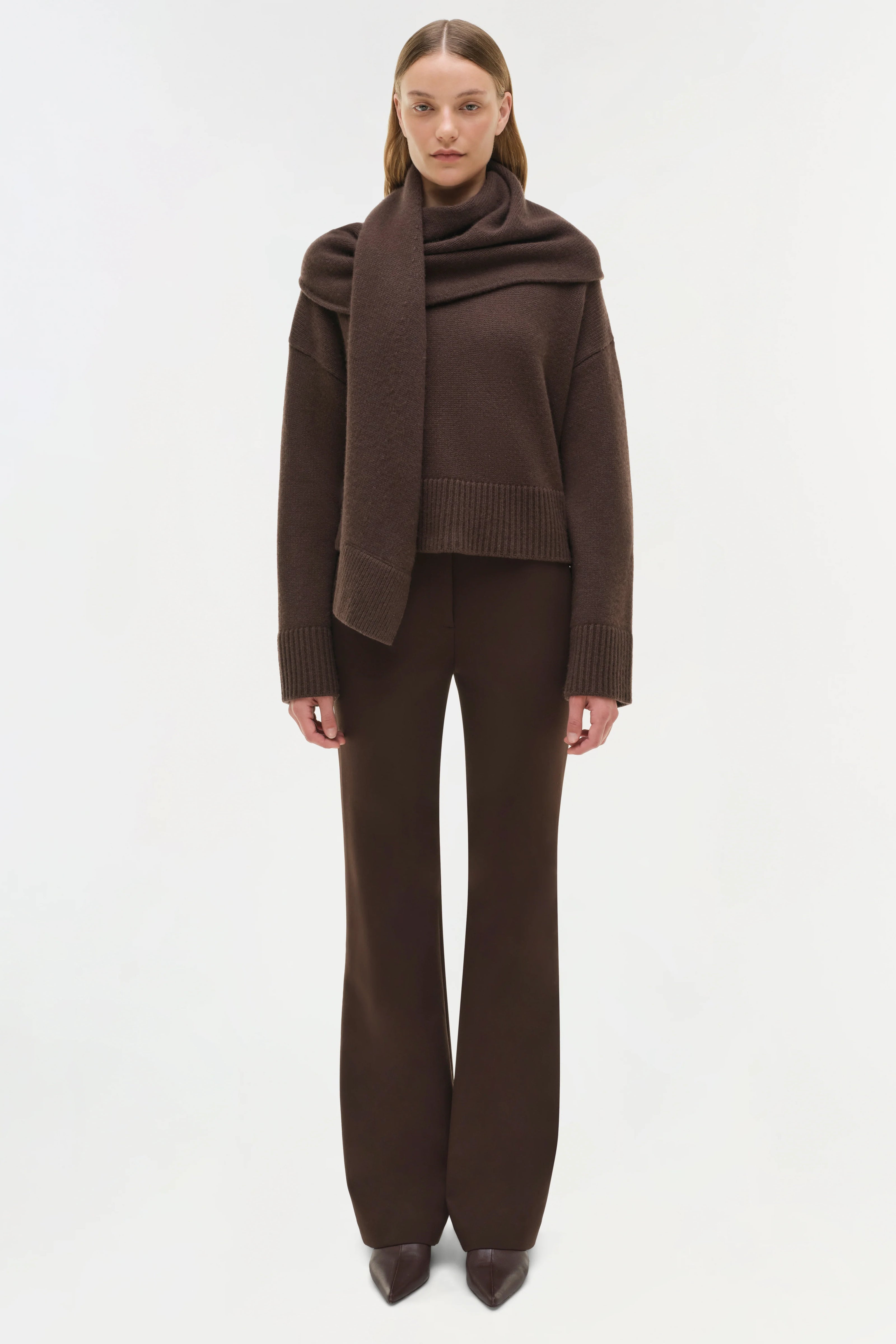 ELSON WOOL CASHMERE SCARF SWEATER