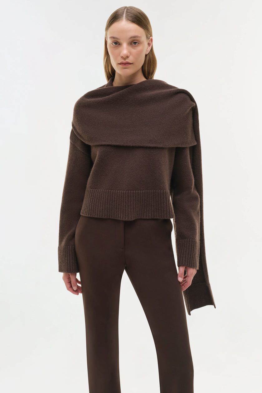 ELSON WOOL CASHMERE SCARF SWEATER