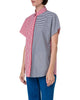 COLORBLOCK STRIPED COLLARED BLOUSE