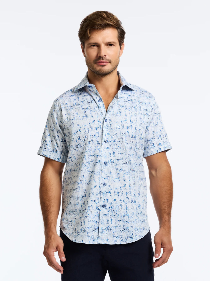 MAKEMO SHORT SLEEVE BUTTON DOWN SHIRT
