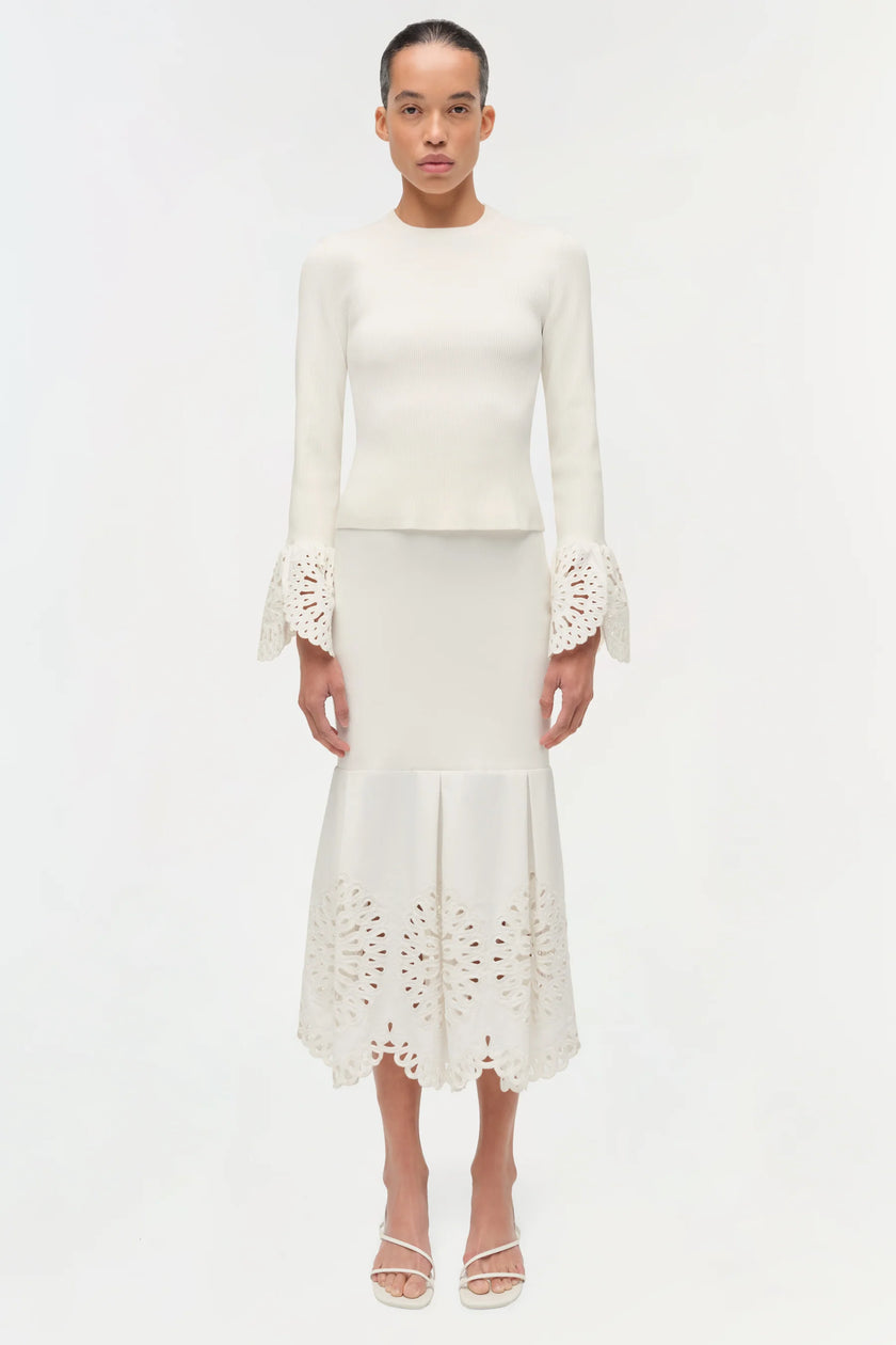 ELYSE EMBROIDERED KNIT TOP