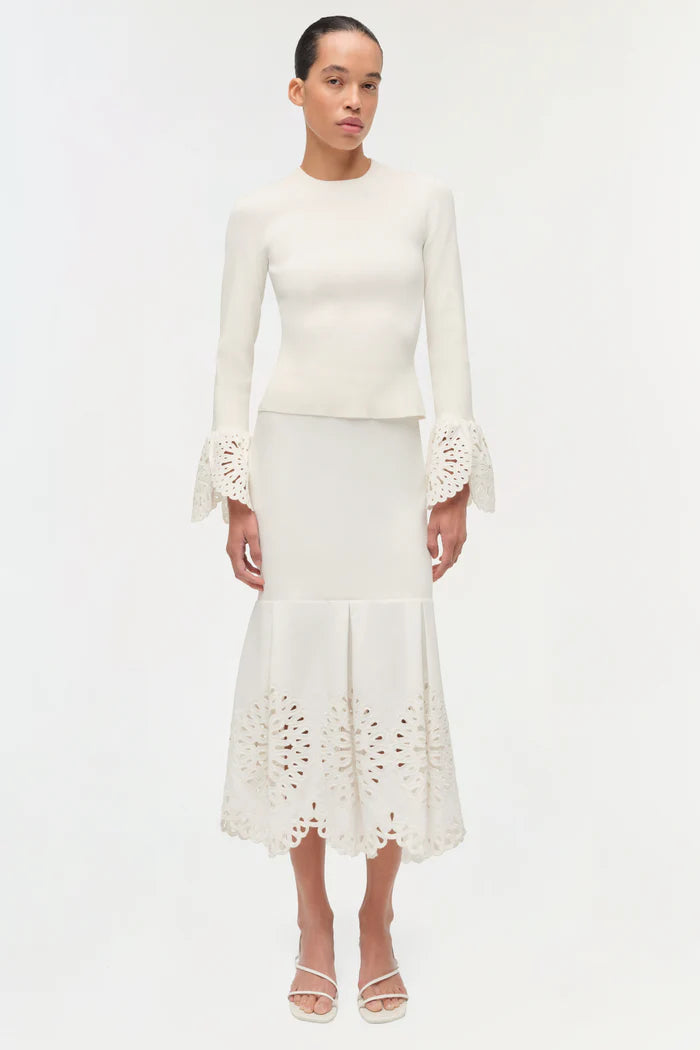 ELYSE EMBROIDERED KNIT TOP