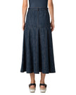 COTTON WOOL DENIM MIDI SKIRT