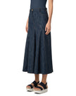 COTTON WOOL DENIM MIDI SKIRT