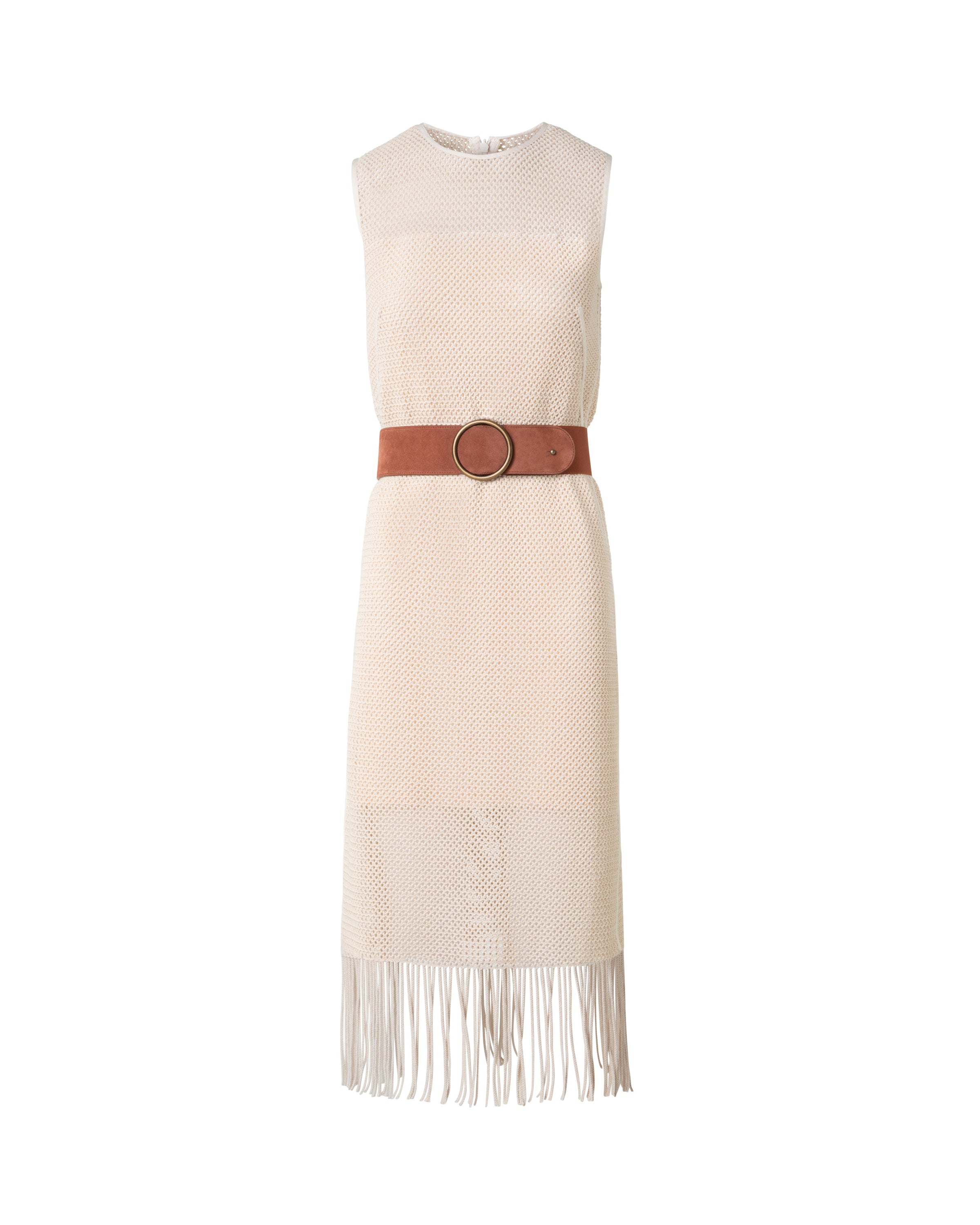 FRINGE MESH MIDI DRESS