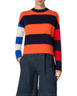 COLORBLOCK STRIPED BOXY CASHMERE WOOL SWEATER