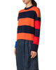 COLORBLOCK STRIPED BOXY CASHMERE WOOL SWEATER