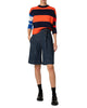 COLORBLOCK STRIPED BOXY CASHMERE WOOL SWEATER