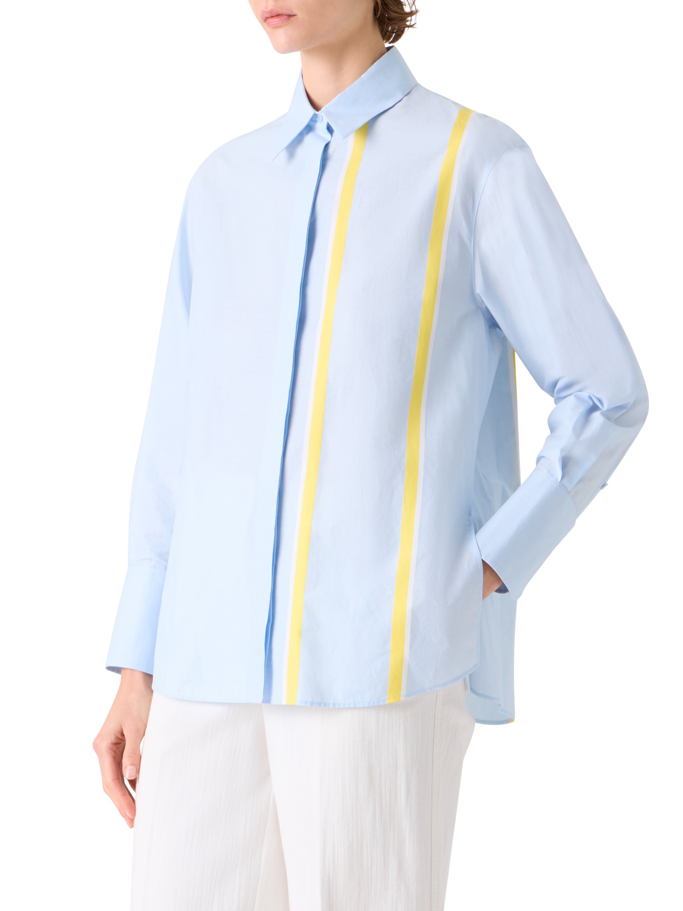 STRIPED COTTON TUNIC BLOUSE