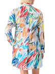 SCRIBBLE PRINT COTTON POLIN TUNIC BLOUSE