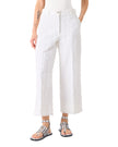 CHIARA FRINGED COTTON STRAIGHT LEG ANKLE PANTS