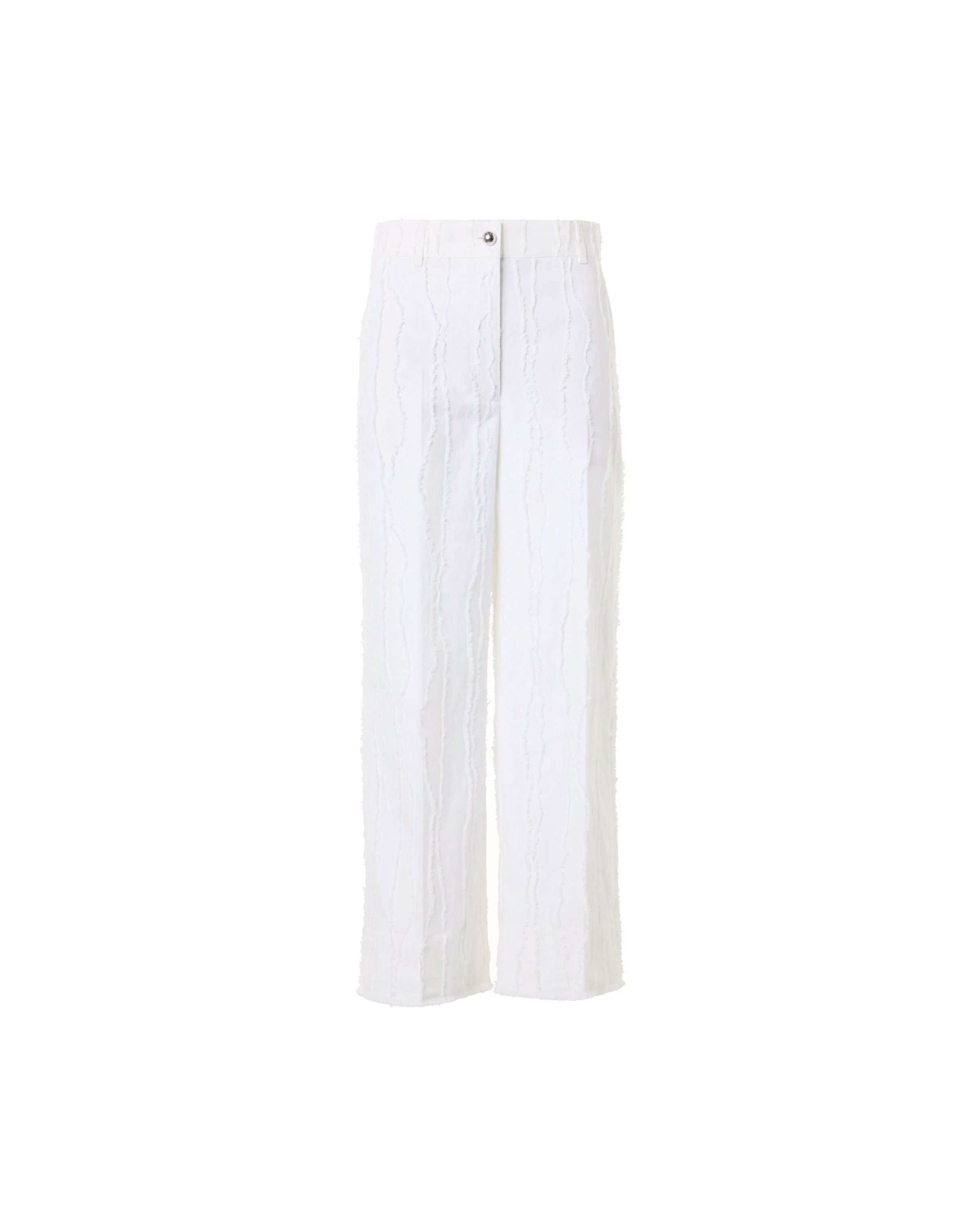 CHIARA FRINGED COTTON STRAIGHT LEG ANKLE PANTS