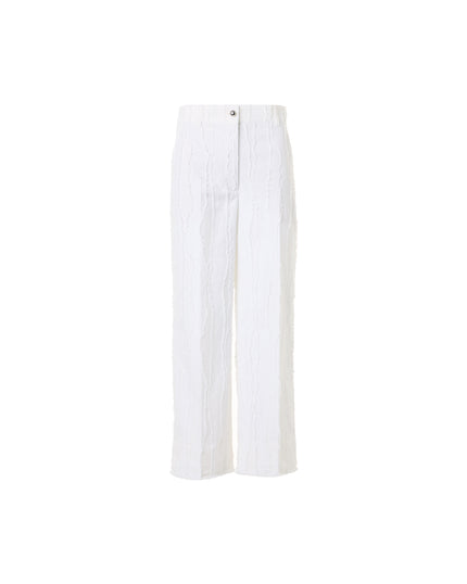 CHIARA FRINGED COTTON STRAIGHT LEG ANKLE PANTS