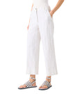 CHIARA FRINGED COTTON STRAIGHT LEG ANKLE PANTS
