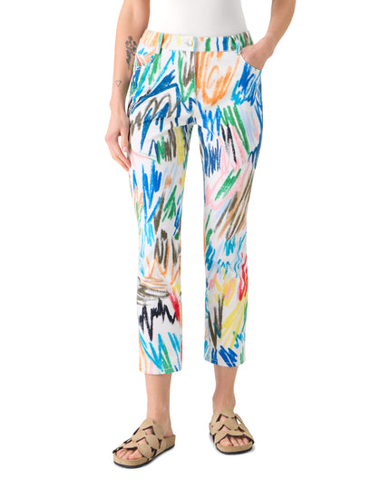 MARU SCRIBBLE PRINT CROPPED SLIM FIT PANTS