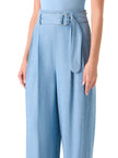 FIORELLA WIDE LEG PLEATED CULOTTE DENIM  PANTS