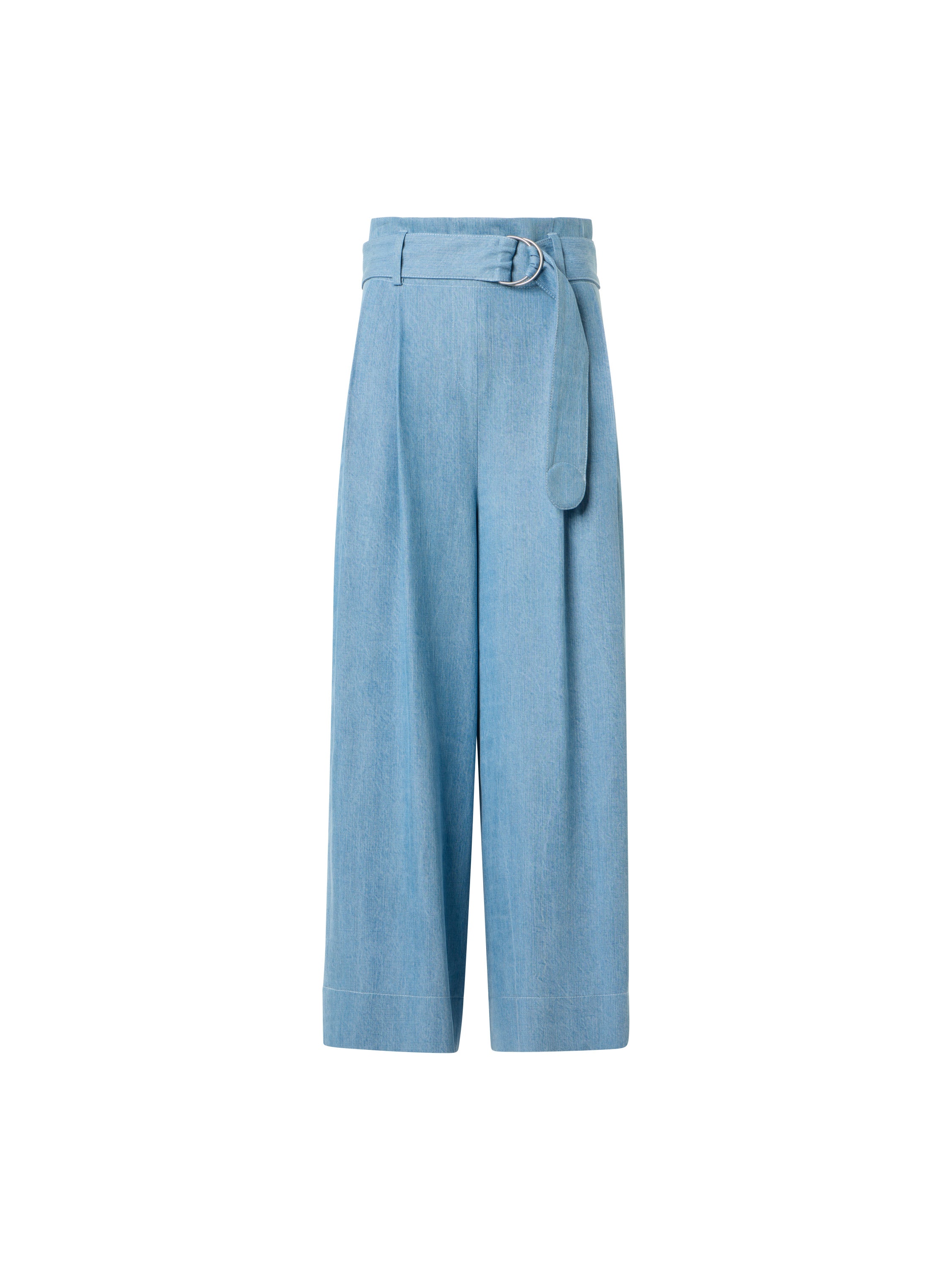 FIORELLA WIDE LEG PLEATED CULOTTE DENIM  PANTS
