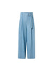FIORELLA WIDE LEG PLEATED CULOTTE DENIM  PANTS