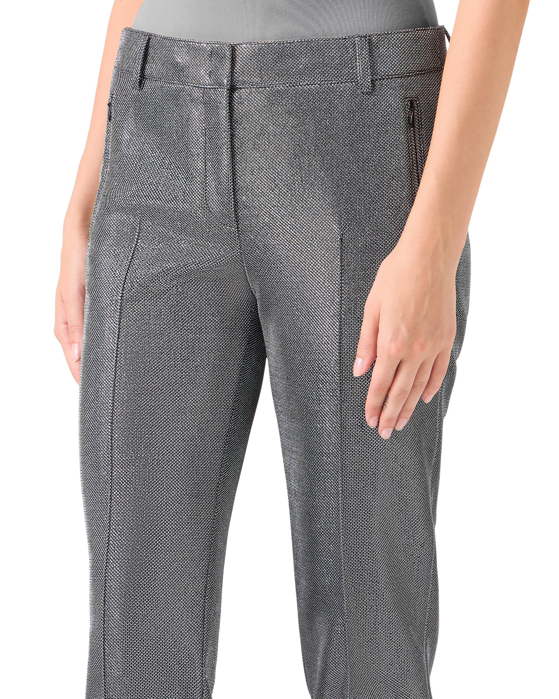 FABIA EMBELLISHED SLIM LEG ANKLE PANTS