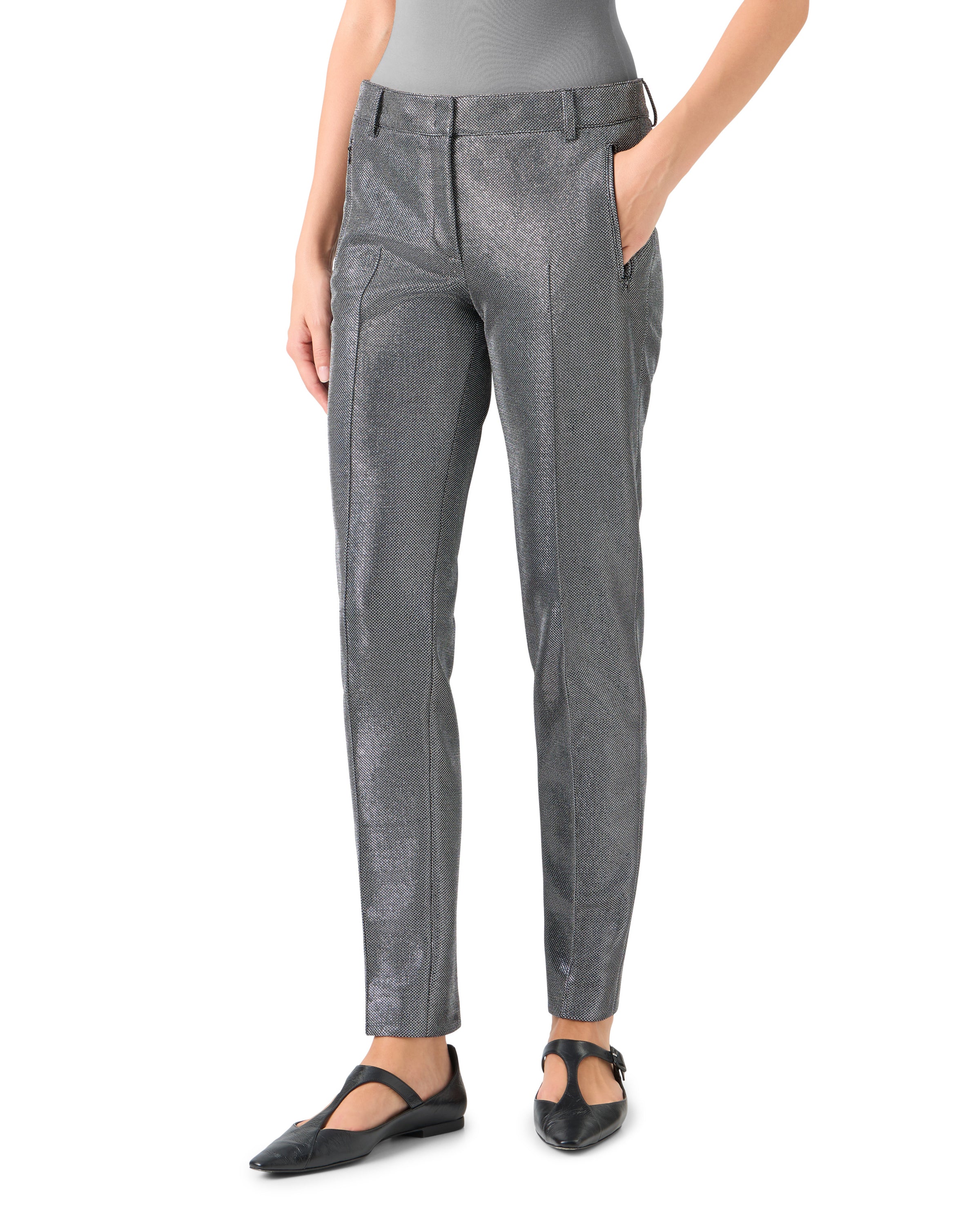 FABIA EMBELLISHED SLIM LEG ANKLE PANTS