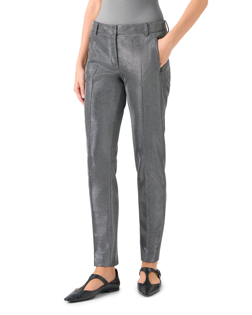 FABIA EMBELLISHED SLIM LEG ANKLE PANTS