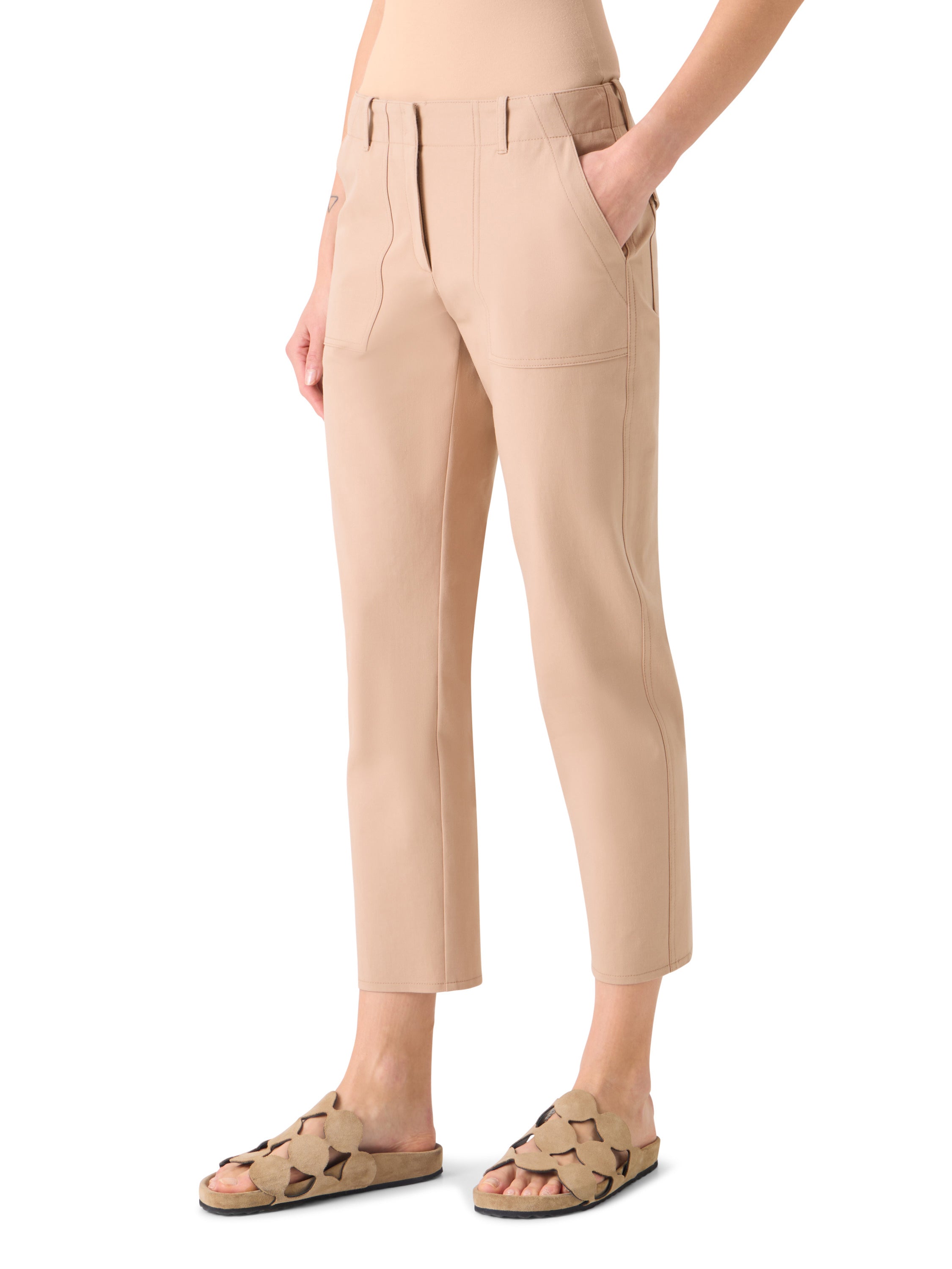 FRANCO SLIM BISTRETCH COTTON CROPPED PANTS