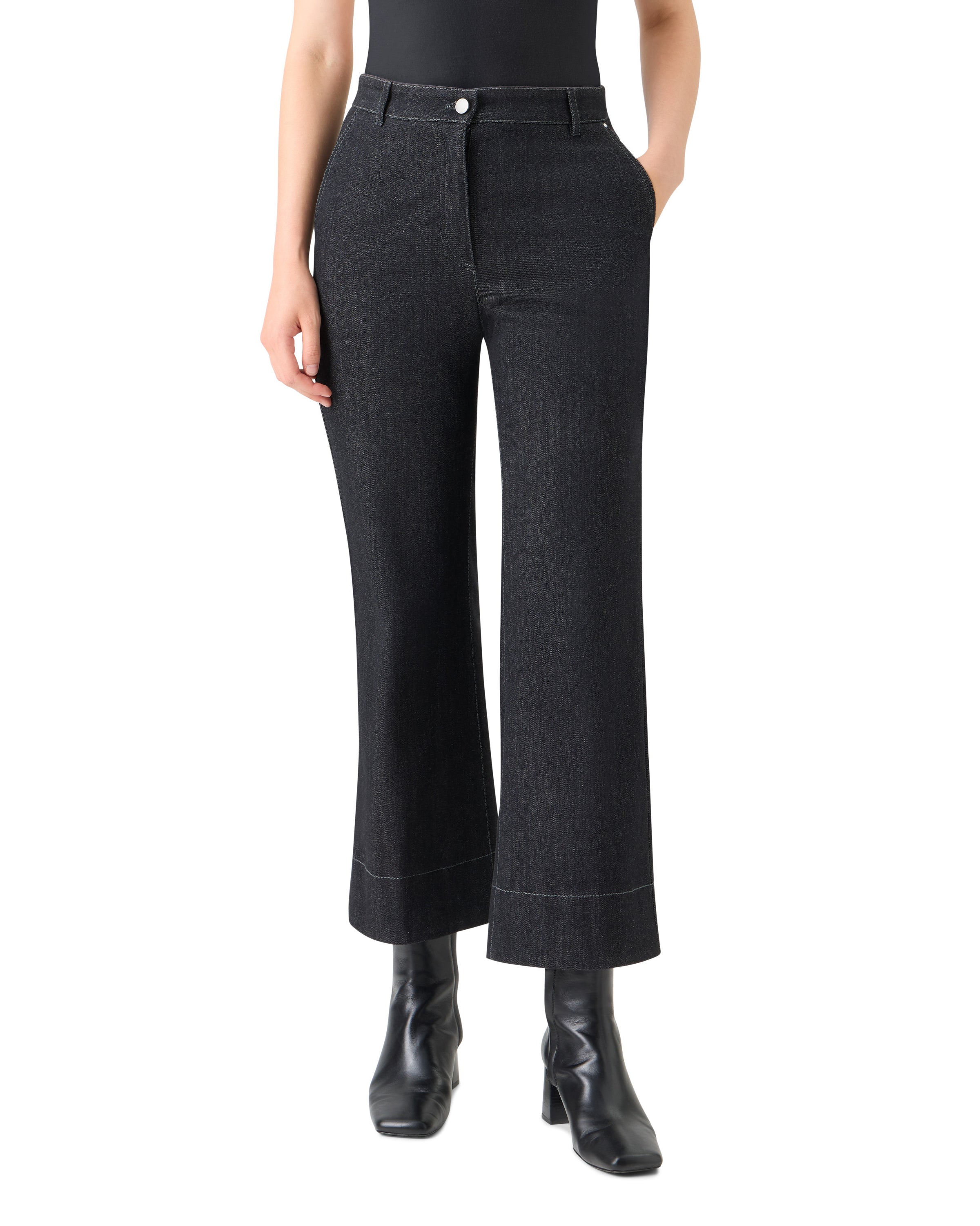 CECILY BOOTCUT CROP DENIM PANTS