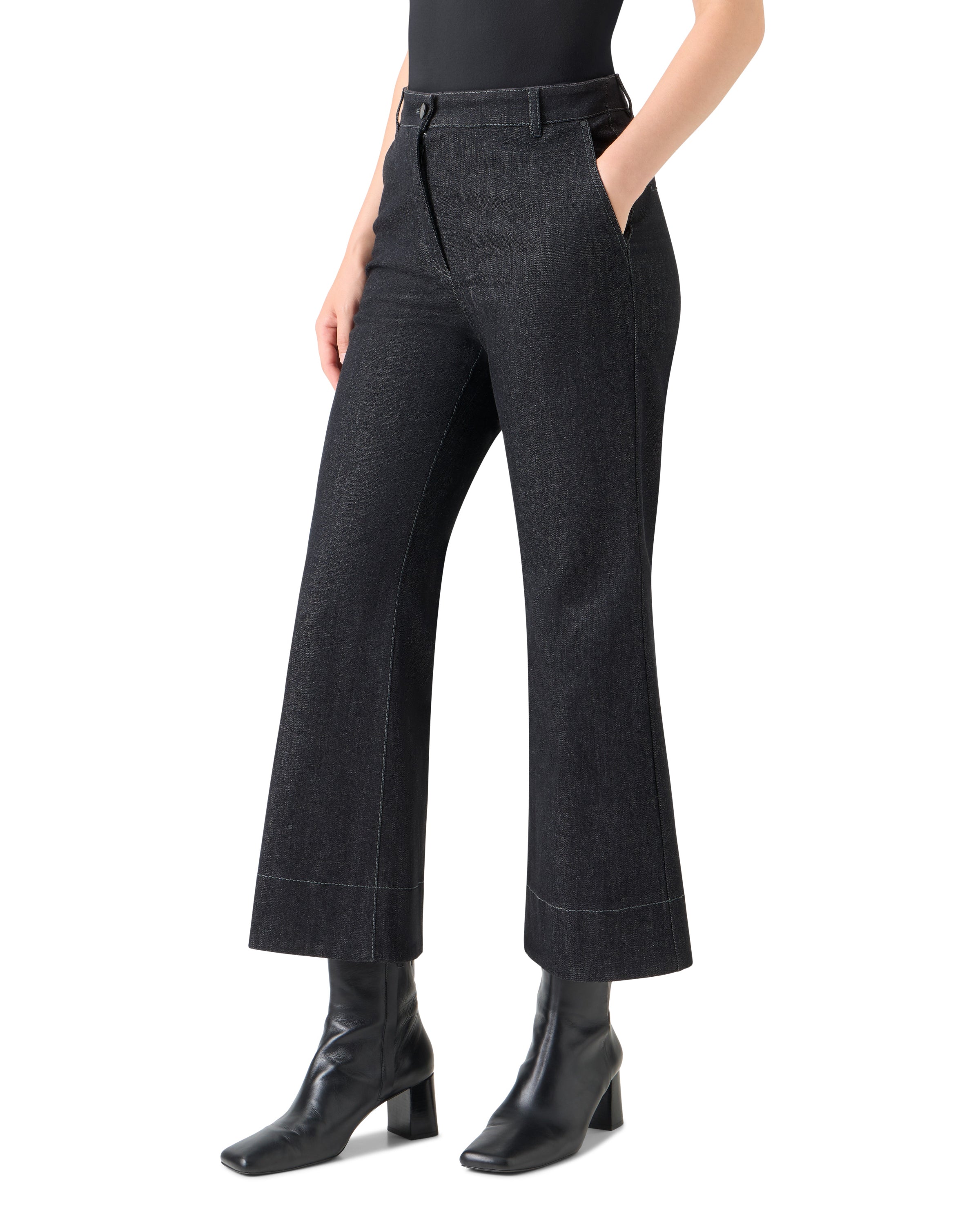 CECILY BOOTCUT CROP DENIM PANTS