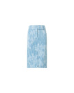 WASHED JACQUARD DENIM PENCIL SKIRT