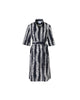 SHORT SLEEVE SCRIBBLE COTTON POPLIN BELTED SHIRTDRESS