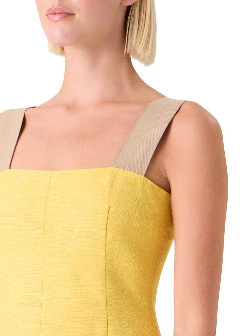 SILK BLEND SLEEVLESS MINI DRESS