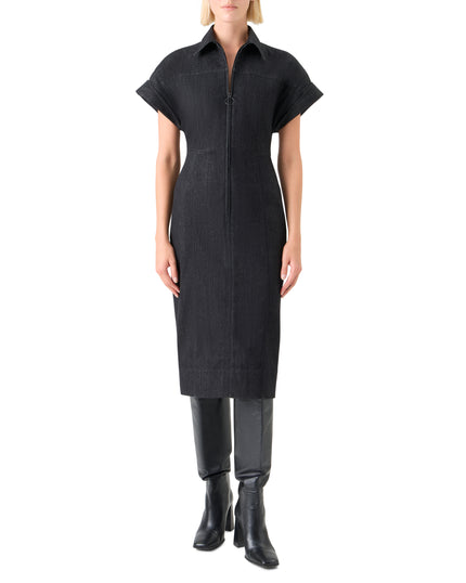DENIM MIDI DRESS WITH POLO COLLAR