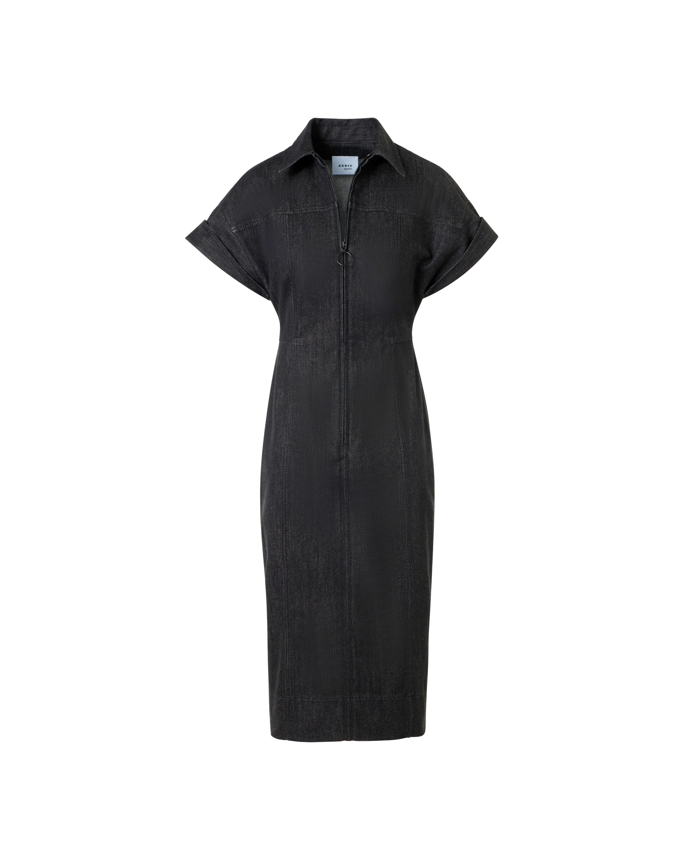 DENIM MIDI DRESS WITH POLO COLLAR